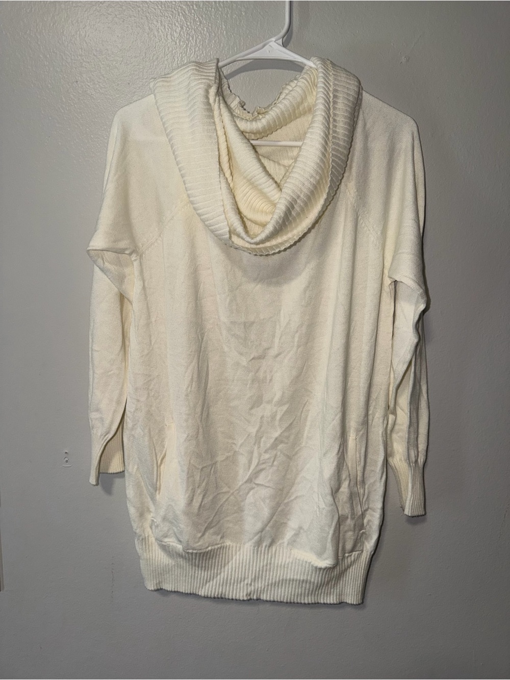 New York & Company Ivory Cowl Neck Sweater